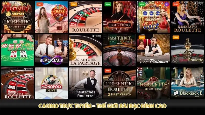 Casino Trực Tuyến – Thế Giới Bài Bạc Đỉnh Cao